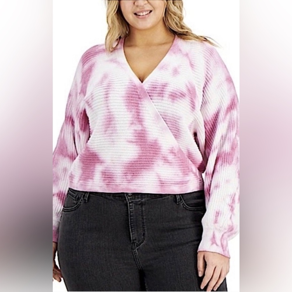 NWT INC Pinkish purple Tie-Dye Women's Sweater size 2X 🌸 BG 08